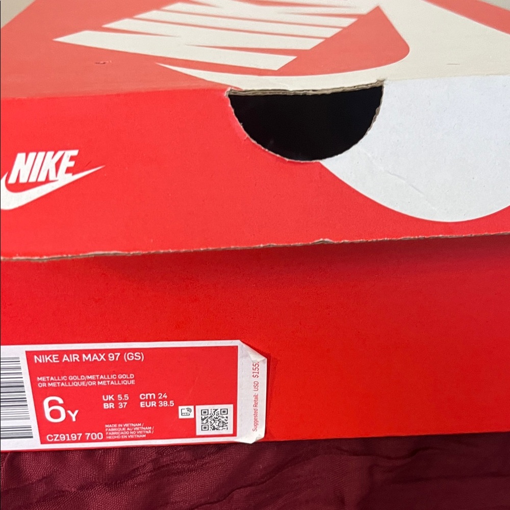 Nike Air Max 97 GS Red and White Box